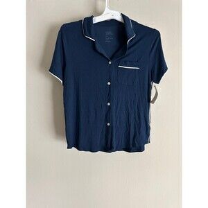 Women’s Pajama Top Blue Short Sleeve XS